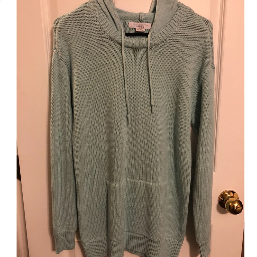 Blue Liz Claiborne hooded sweater. New with tags!